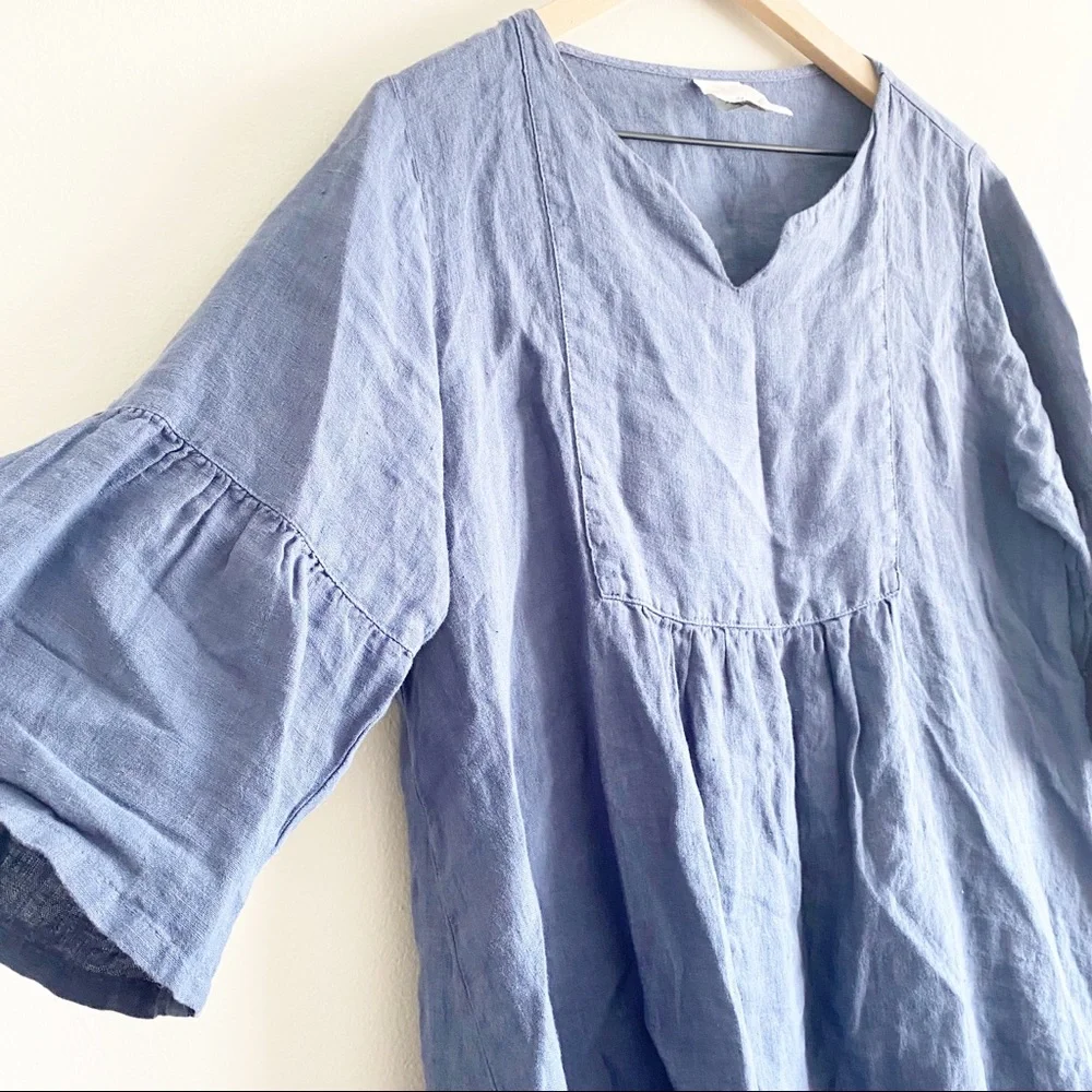 Match Point Linen Tunic Top Baby Doll Size Small - Picture 3 of 5
